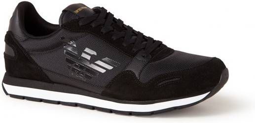 Emporio Armani men s schoenen suede trainers sneakers Zwart