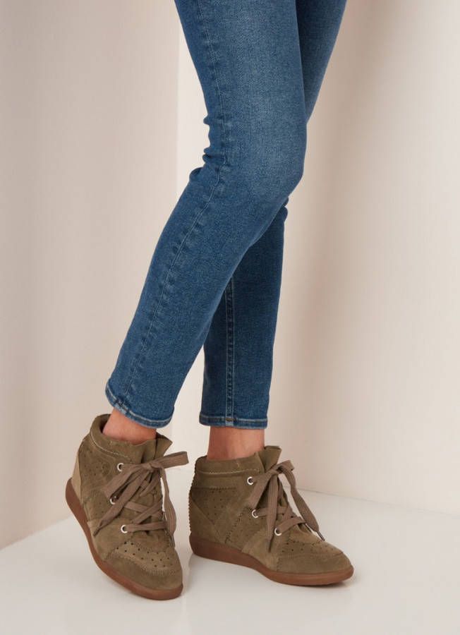 Isabel marant Bobby sneakerwedge van kalfssuè, de - Vindjeschoen.nl
