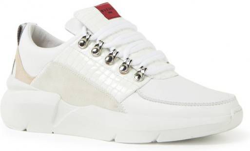 Nubikk Lucy Royal sneaker van leer met crocostructuur - Vindjeschoen.nl