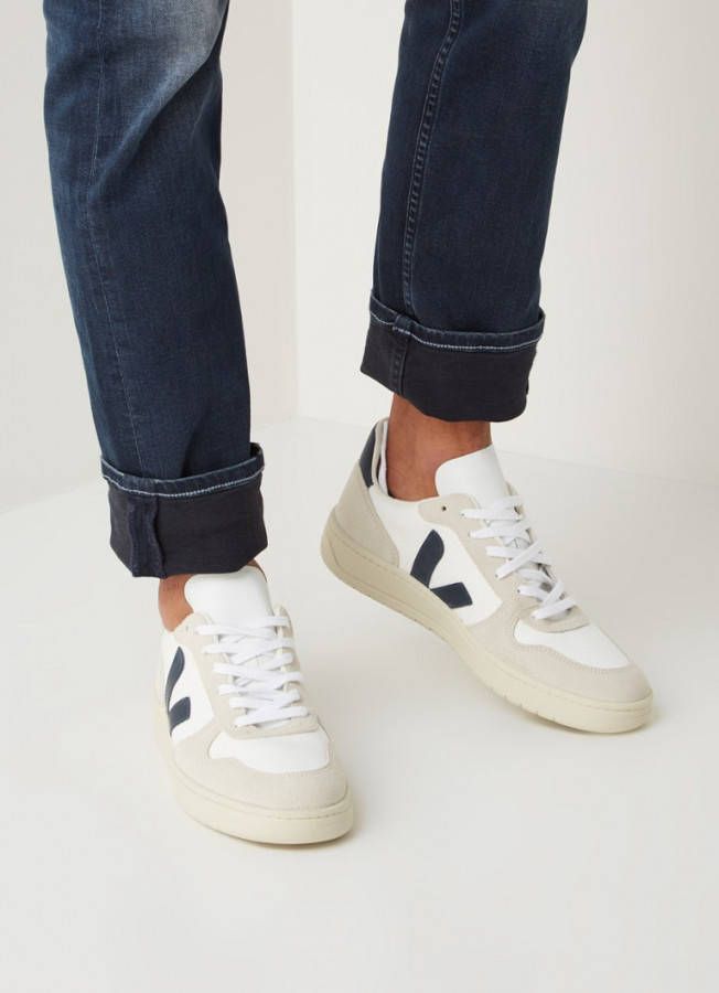 Veja Sneakers in leer V 10 B Mesh White Nautico - Vindjeschoen.nl
