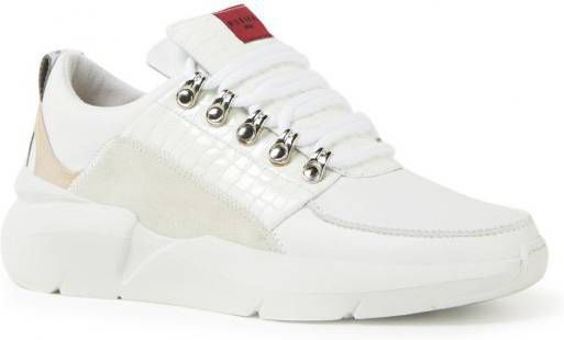 Nubikk Lucy Royal sneaker van leer met crocostructuur - Vindjeschoen.nl