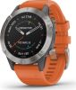 Garmin fenix 6 Sapphire Titanium Smartwatch 010 02158 14 Grijs/Oranje online kopen