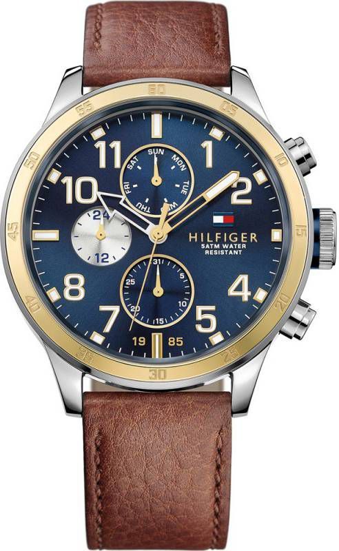 Tommy Hilfiger 1791137 Trent Leren horloge in bruin - Vindjeschoen.nl