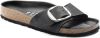 Birkenstock Slippers Madrid Big Buckle van rundnappaleer zwart online kopen