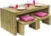Outdoor Life picknicktafel naturel 4 delig Leen Bakker online kopen