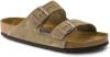 Birkenstock Arizona zachte voetbedden Suede lederen sandalen , Beige, Dames online kopen