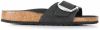 Birkenstock Slippers Madrid Big Buckle van rundnappaleer zwart online kopen