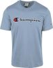 Champion T Shirt Script Logo , Blauw, Heren online kopen