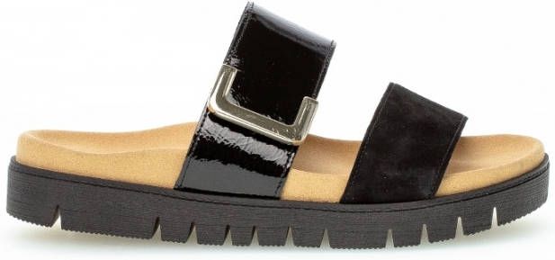 Gabor slippers 83.740.17 zwart suede lak , Zwart, Dames online kopen