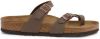 Birkenstock Slippers Mayari regular Birko Flor Nubuck Bruin online kopen