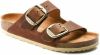 Birkenstock Arizona Big Buckle geolied lederen sandalen , Bruin, Dames online kopen