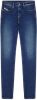 Diesel jeans blauw effen katoen Sleenker met steekzakken online kopen