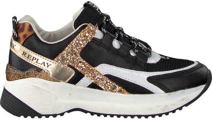 Sneakers zwart online met goud