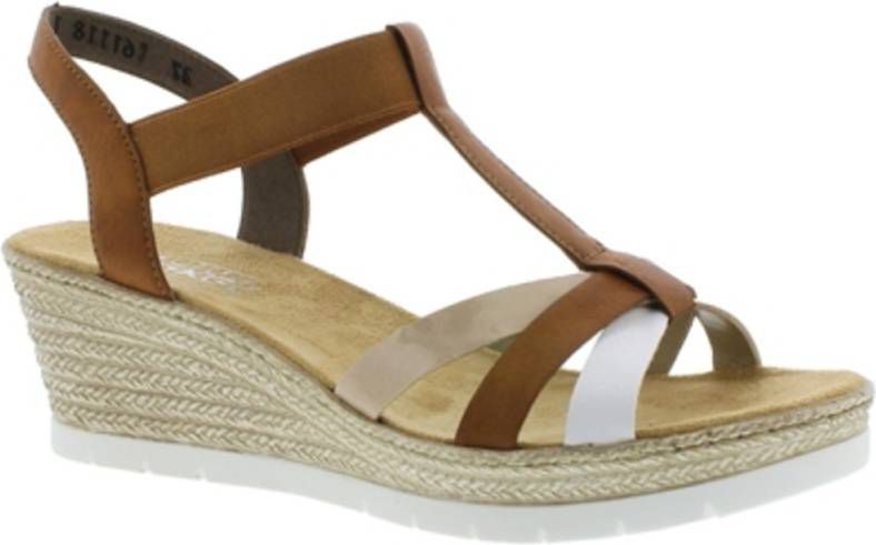 Witte sandaal met sleehak van Rieker | BENT.be