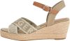 Tommy Hilfiger Groene Sandalen Tommy Webbing Low Wedge online kopen