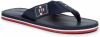 Tommy Hilfiger Elevated Leather Beach Sandal teenslippers donkerblauw online kopen