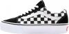 Vans Old Skool Platform Checkerboard Sneakers , Zwart, Dames online kopen