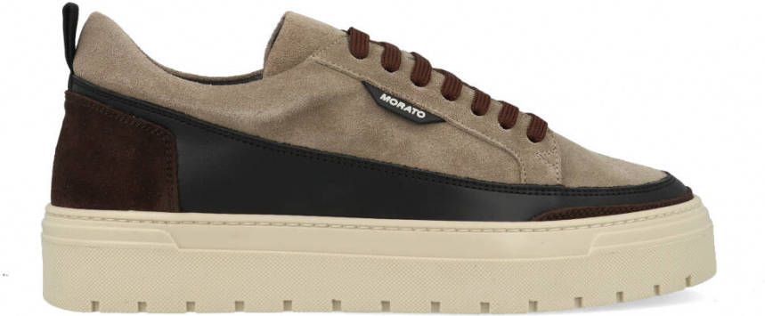 Antony Morato Flint Sneakers in suede met lederen details bruin , Beige, Heren online kopen