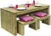 Outdoor Life picknicktafel naturel 4 delig Leen Bakker online kopen