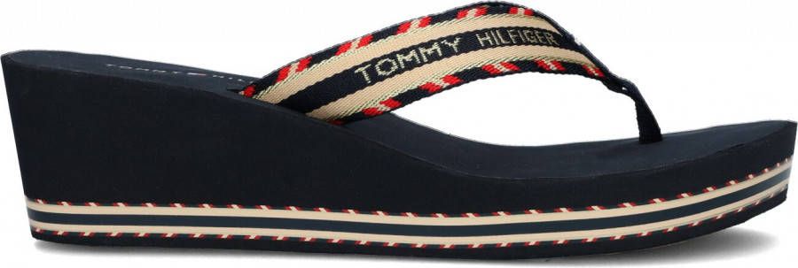 Tommy Hilfiger Slippers Shiny Touches High Beach Sandal Blauw online kopen