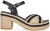 Tommy Hilfiger TH Artisanal Mid Heel Sandal sandalettes zwart/goud online kopen