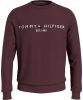 Tommy Hilfiger Regular Fit Sweatshirt ronde halsdonkerrood, Effen online kopen