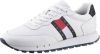 TOMMY JEANS Sneakers LEATHER RUNNER met contrastkleurige hielkap online kopen