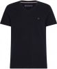 Tommy Hilfiger Slim Fit T Shirt V hals zwart, Effen online kopen