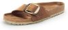 Birkenstock Madrid Big Buckle Oiled Leather Sandals , Bruin, Dames online kopen