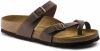 Birkenstock Slippers Mayari regular Birko Flor Nubuck Bruin online kopen