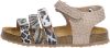 Develab 48230 leren sandalen met dierenprint goud online kopen