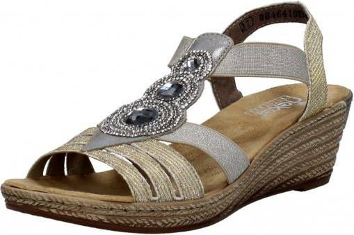 Rieker dames sandalen met hak Goudkleur - Vindjeschoen.nl