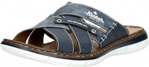 Rieker heren open teen slippers Blauw - Vindjeschoen.nl