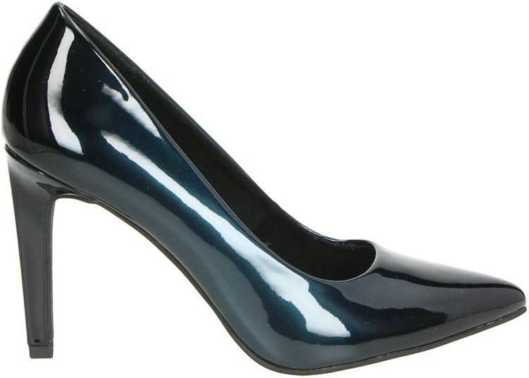 Marco Tozzi leren pump blauw - Vindjeschoen.nl