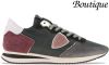 Philippe Model Vrouwenschoenen sneakers Paris Tzld Wl01 noir Bordeaux Gray , Grijs, Dames online kopen