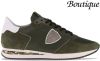 Philippe Model Side Logo Patch Low Top Sneakers , Groen, Heren online kopen