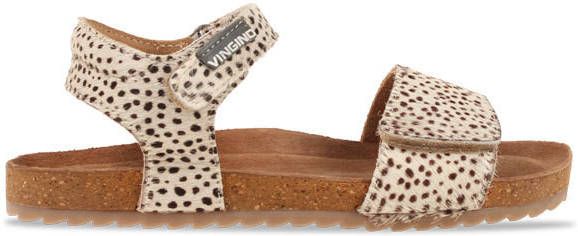 Vingino Tavi leren sandalen met dierenprint wit online kopen