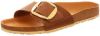 Birkenstock Madrid Big Buckle Oiled Leather Sandals , Bruin, Dames online kopen