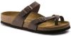 Birkenstock Slippers Mayari regular Birko Flor Nubuck Bruin online kopen