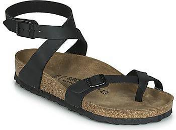Birkenstock Sandalen Yara Black regular Birko Flor Nubuck Zwart