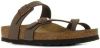 Birkenstock Slippers Mayari regular Birko Flor Nubuck Bruin online kopen