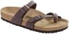 Birkenstock Slippers Mayari regular Birko Flor Nubuck Bruin online kopen