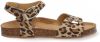 Braqeez Sally Spain leren sandalen met panterprint bruin online kopen