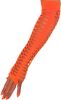 Feestbazaar Handschoenen grote gaten fluor oranje 40cm online kopen