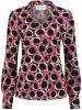 Helena Hart Goldie printo circa fuchsia blouse , Zwart, Dames online kopen