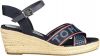 Tommy Hilfiger Groene Sandalen Tommy Webbing Low Wedge online kopen