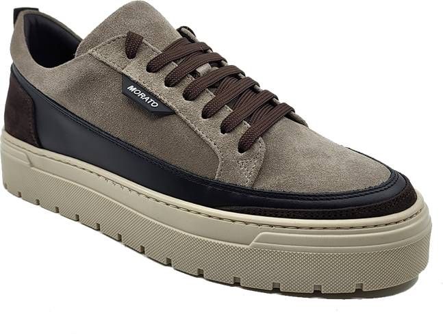 Antony Morato Flint Sneakers in suede met lederen details bruin , Beige, Heren online kopen