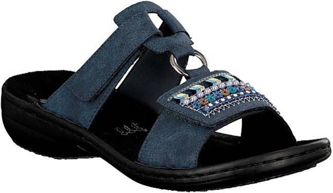 Rieker Dames Slippers Blauw - Vindjeschoen.nl