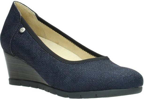 Pumps Wolky 04665 Ocean 90803 blauw geprint suede - Vindjeschoen.nl