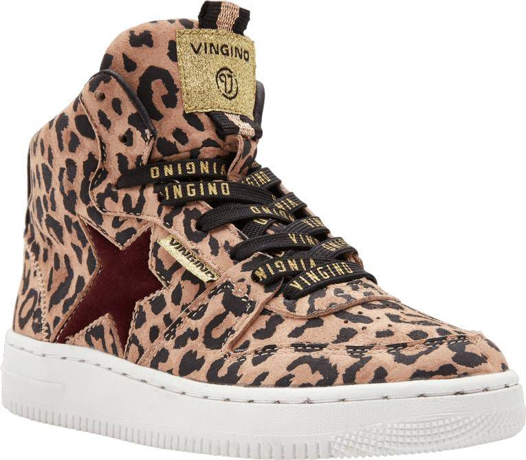 Vingino Lotte Mid Veterboot Meisjes Beige/Bruin/Zwart - Vindjeschoen.nl